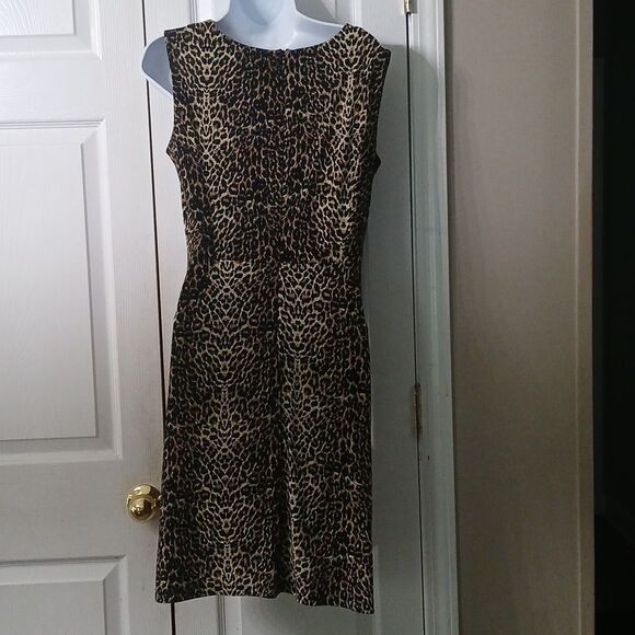 GK direct designed exclusively for Mary Kay cheetah print faux wrap dress Sz S - Picture 5 of 8